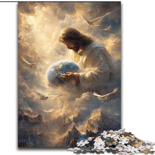 Puzzle für Erwachsene, 1000 Teile, Jesus, geeignet für Kinder ab 14 Jahren, Lernspiele für Zuhause, DIY-Spielzeug, Kunstwerk, Geschenk (Größe 26x38cm) von MLADSOEHK
