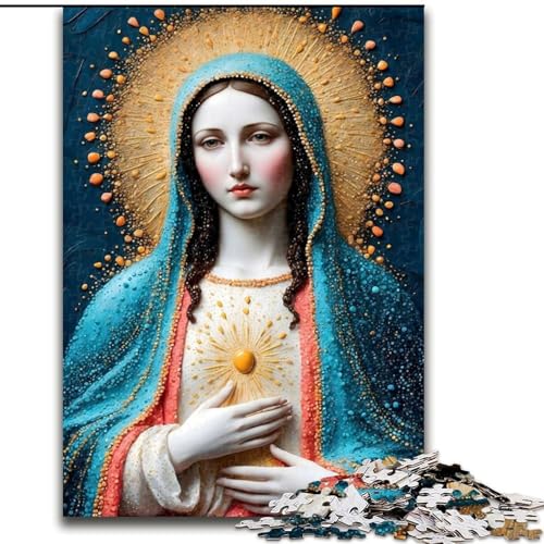 Puzzle für Erwachsene, 1000 Teile, Jungfrau Maria, geeignet für Kinder ab 14 Jahren, Lernspiele für Zuhause, DIY-Spielzeug, Kunstwerk, Geschenk (Größe 50x75cm) von MLADSOEHK