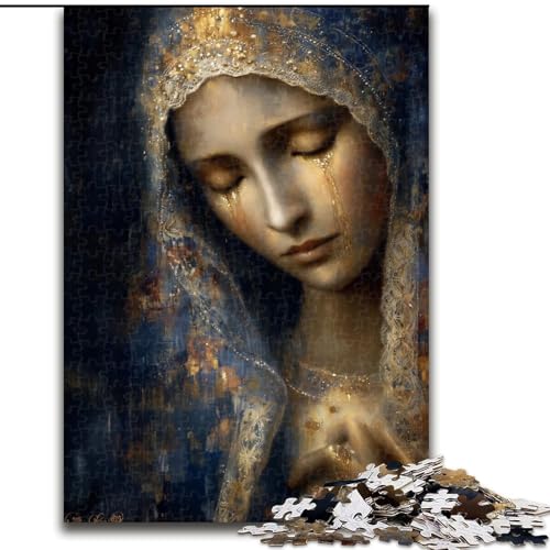 Puzzle für Erwachsene, 1000 Teile, Jungfrau Maria-Kunst, geeignet für Kinder ab 14 Jahren, Lernspiele für Zuhause, DIY-Spielzeug, Kunstwerk, Geschenk (Größe 26x38cm) von MLADSOEHK