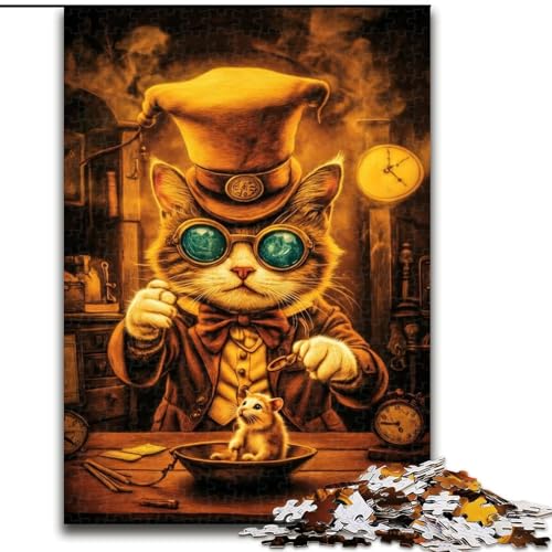 Puzzle für Erwachsene, 1000 Teile, Kochkatze, für Kinder ab 14 Jahren, Lernspiel, Herausforderung, Spielzeug, Geschenk zum Geburtstag (Größe 26x38cm) von MLADSOEHK