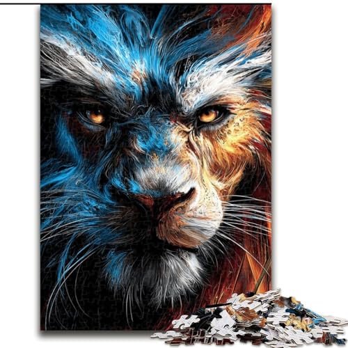 Puzzle für Erwachsene, 1000 Teile, Löwe, für Kinder ab 14 Jahren Jedes Teil ist einzigartig – lustiges und herausforderndes Spiel für die ganze Familie Tolles Geschenk (Größe 26x38cm) von MLADSOEHK