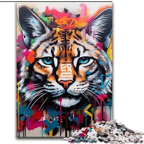 Puzzle für Erwachsene, 1000 Teile, Luchs-Graffiti, aus Holz, Kinder ab 14 Jahren, 50x75cm, Lernspielzeug für Teenager, Dekoration für Zuhause und das Büro Puzzle für Erwachsene, 1000 Teile, Luchs-Graffiti, aus Holz, Kinder ab 14 Jahren, 50x75cm, Lernspielzeug für Teenager, Dekoration für Zuhause und das Büro von MLADSOEHK