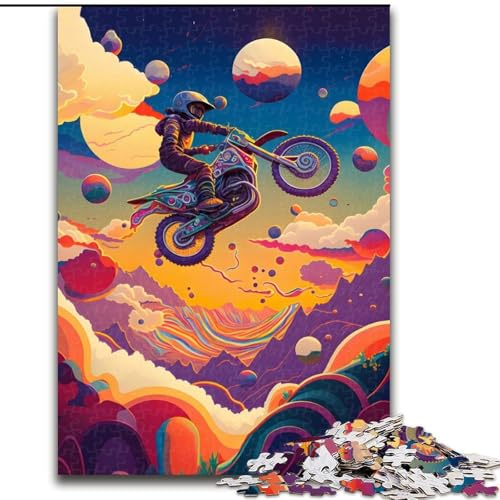 Puzzle für Erwachsene, 1000 Teile, Motorcross-Puzzle, anspruchsvolles Denkspiel, Familienaktivität, Heimdekoration, (Größe: 26x38cm) von MLADSOEHK
