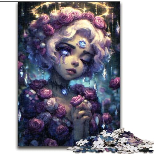 Puzzle für Erwachsene, 1000 Teile, Mystical Spirit Girl, für Erwachsene ab 14 Jahren, Lernspiel, Herausforderung, Spielzeug, Geschenk zum Geburtstag (Größe 26x38cm) von MLADSOEHK