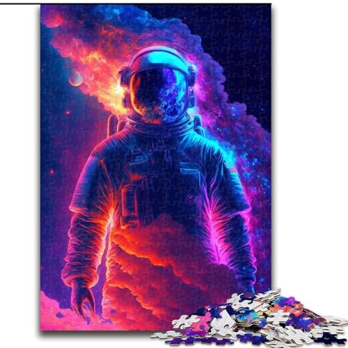 Puzzle für Erwachsene, 1000 Teile, Neon-Astronaut, für Kinder ab 14 Jahren, jedes Teil ist einzigartig – lustiges und herausforderndes Spiel für die ganze Familie, tolles Geschenk (Größe 26x38cm) von MLADSOEHK