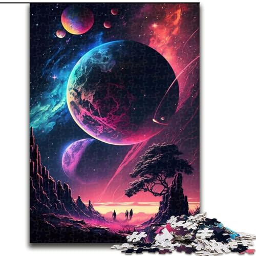 Puzzle für Erwachsene, 1000 Teile, Neongalaxie, geeignet für Kinder ab 14 Jahren, Lernspiele für zu Hause, DIY-Spielzeug, Kunstwerk, Geschenk (Größe 50x75cm) von MLADSOEHK