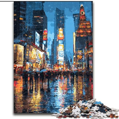 Puzzle für Erwachsene, 1000 Teile, New Yorker Straßenszene, geeignet für Kinder ab 14 Jahren, Lernspiele für Zuhause, DIY-Spielzeug, Kunstwerk, Geschenk (Größe 26x38cm) von MLADSOEHK