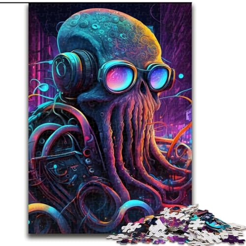 Puzzle für Erwachsene, 1000 Teile, Octopus Punk, geeignet für Kinder ab 14 Jahren, Lernspiele für Zuhause, DIY-Spielzeug, Kunstwerk, Geschenk (Größe 26x38cm) von MLADSOEHK