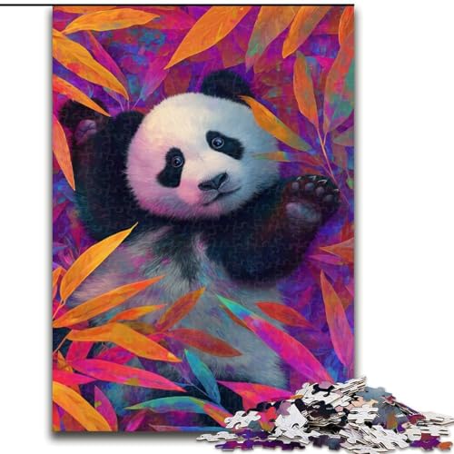 Puzzle für Erwachsene, 1000 Teile, Panda im Bambuswald, für Kinder ab 14 Jahren, Lernspiel, Herausforderung, Spielzeug, Geschenk zum Geburtstag (Größe 50x75cm) von MLADSOEHK