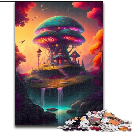 Puzzle für Erwachsene, 1000 Teile, Pilzhaus, für Kinder ab 14 Jahren, Heimdekoration als Geschenk für die ganze Familie und Freunde (Größe 26x38cm) von MLADSOEHK