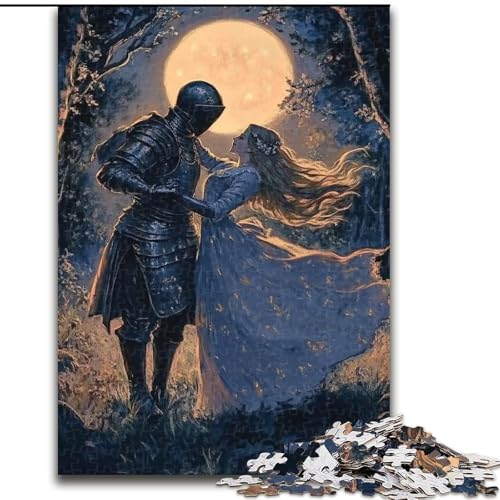 Puzzle für Erwachsene, 1000 Teile, Prinzessin und Ritter, Spielzeug, Lernspiele, Stressabbau, einzigartige Heimdekoration und Geschenke (Größe 26x38cm) von MLADSOEHK
