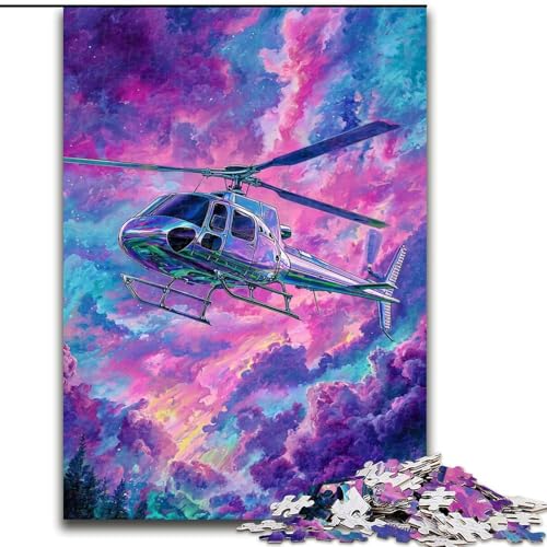 Puzzle für Erwachsene, 1000 Teile, Psychedelischer Hubschrauber, für Kinder ab 14 Jahren, Lernspiel, Herausforderung, Spielzeug, Geschenk zum Geburtstag (Größe 26x38cm) von MLADSOEHK