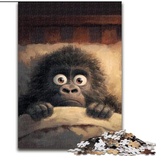 Puzzle für Erwachsene, 1000 Teile, Schimpansenbaby, Spielzeug, Lernspiele, Stressabbau, einzigartige Heimdekoration und Geschenke (Größe 26x38cm) von MLADSOEHK