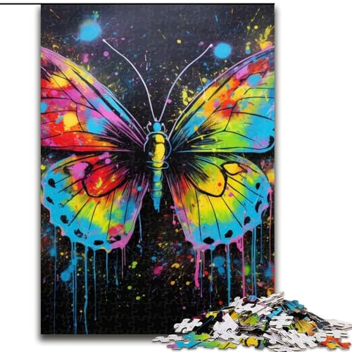 Puzzle für Erwachsene, 1000 Teile, Schmetterlings-Graffiti-Gemälde, aus Holz, für Teenager und Familienspaß – DIY-Denkspiel, Geschenk, 50x75cm, für interaktives Familienspiel Puzzle für Erwachsene, 1000 Teile, Schmetterlings-Graffiti-Gemälde, aus Holz, für Teenager und Familienspaß – DIY-Denkspiel, Geschenk, 50x75cm, für interaktives Familienspiel von MLADSOEHK