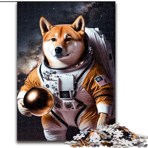 Puzzle für Erwachsene, 1000 Teile, Shiba-Astronaut, Spielzeug, Lernspiele, Stressabbau, einzigartige Heimdekoration und Geschenke (Größe 50x75cm) von MLADSOEHK
