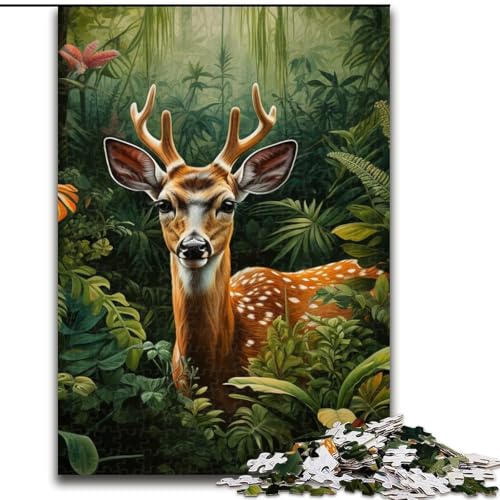 Puzzle für Erwachsene, 1000 Teile, Sikahirsch, für Kinder ab 14 Jahren, Heimdekoration als Geschenk für die ganze Familie und Freunde (Größe 26x38cm) von MLADSOEHK