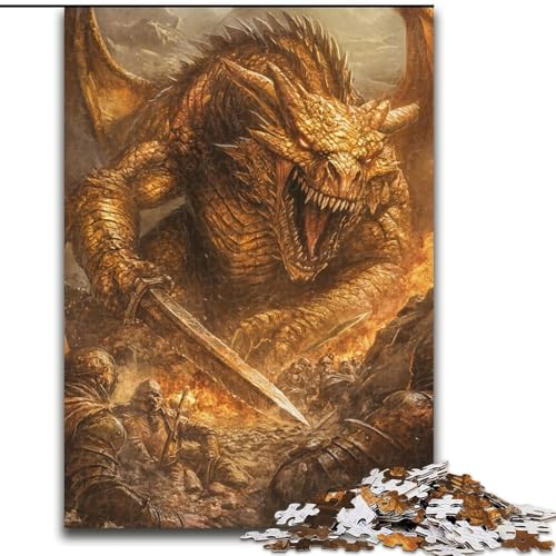 Puzzle für Erwachsene, 1000 Teile, Skelettdrache, für Kinder ab 14 Jahren, Lernspiel, Herausforderung, Spielzeug, Geschenk zum Geburtstag (Größe 26x38cm) von MLADSOEHK