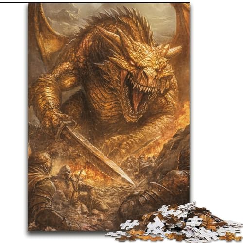 Puzzle für Erwachsene, 1000 Teile, Skelettdrache, geeignet für Kinder ab 14 Jahren, Wohndeko-Angebot als Geschenk für die ganze Familie (Größe 50x75cm) von MLADSOEHK