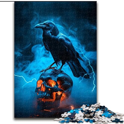 Puzzle für Erwachsene, 1000 Teile, Skelettkrähe, Spielzeug, Lernspiele, Stressabbau, einzigartige Heimdekoration und Geschenke (Größe 50x75cm) von MLADSOEHK