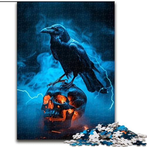 Puzzle für Erwachsene, 1000 Teile, Skelettkrähe, hilft dem Gehirn, süchtig machendes Spielzeug zu trainieren, um Geduld zu fördern, perfekte Dekoration (Größe 26x38cm) von MLADSOEHK