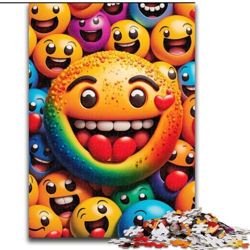 Puzzle für Erwachsene, 1000 Teile, Smiley-Gesicht, für Kinder ab 14 Jahren, jedes Teil ist einzigartig – lustiges und herausforderndes Spiel für die ganze Familie, tolles Geschenk (Größe 50x75cm) von MLADSOEHK