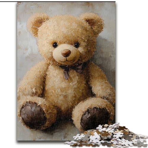 Puzzle für Erwachsene, 1000 Teile, Teddybär, hilft dem Gehirn, süchtig machendes Spielzeug zu trainieren, um Geduld zu fördern, perfekte Dekoration (Größe 26x38cm) von MLADSOEHK