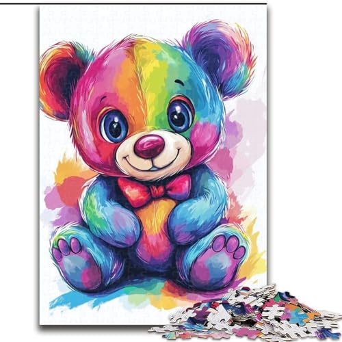 Puzzle für Erwachsene, 1000 Teile, Teddybär, hilft dem Gehirn, süchtig machendes Spielzeug zu trainieren, um Geduld zu fördern, perfekte Dekoration (Größe 50x75cm) von MLADSOEHK