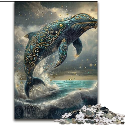 Puzzle für Erwachsene, 1000 Teile, Tier-Wal-Kunst, für Kinder ab 14 Jahren, jedes Teil ist einzigartig – lustiges und herausforderndes Spiel für die ganze Familie, tolles Geschenk (Größe 26x38cm) von MLADSOEHK
