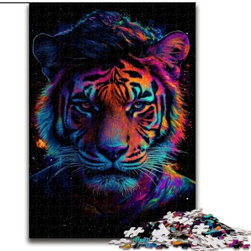 Puzzle für Erwachsene, 1000 Teile, Tigerkunst, geeignet für Kinder ab 14 Jahren, Lernspiele für zu Hause, DIY-Spielzeug, Kunstwerk, Geschenk (Größe 50x75cm) von MLADSOEHK