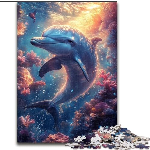 Puzzle für Erwachsene, 1000 Teile, Traumdelfin, für Kinder ab 14 Jahren, jedes Teil ist einzigartig – lustiges und herausforderndes Spiel für die ganze Familie, tolles Geschenk (Größe 26x38cm) von MLADSOEHK
