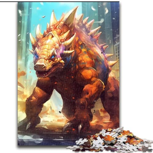 Puzzle für Erwachsene, 1000 Teile, Triceratops-Biest, hilft dem Gehirn, süchtig machendes Spielzeug zu trainieren, um Geduld zu fördern, perfekte Dekoration (Größe 50x75cm) von MLADSOEHK