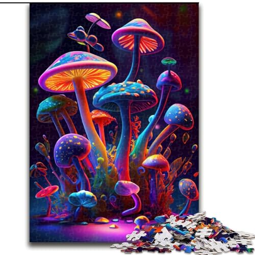 Puzzle für Erwachsene, 1000 Teile, Trippy Mushrooms, für Kinder ab 14 Jahren Jedes Teil ist einzigartig – lustiges und herausforderndes Spiel für die ganze Familie Tolles Geschenk (Größe 50x75cm) von MLADSOEHK