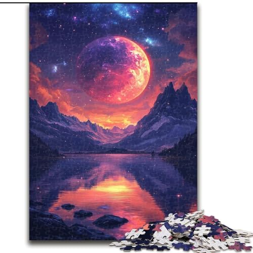 Puzzle für Erwachsene, 1000 Teile, Universum, Planet, Stressabbau, schwierige Herausforderung, Wichtelgeschenke für Kinder ab 14 Jahren (Größe 26x38cm) von MLADSOEHK