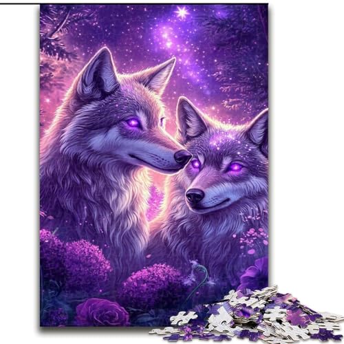 Puzzle für Erwachsene, 1000 Teile, Wolfspaar, Lernspiele, Heimdekoration, ganze Familie (Größe 26x38cm) von MLADSOEHK