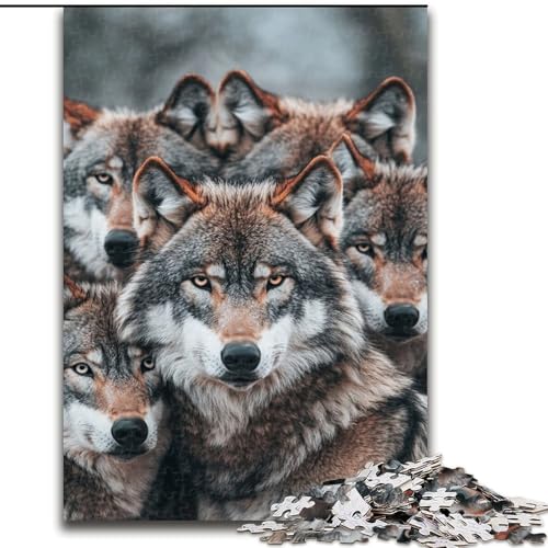 Puzzle für Erwachsene, 1000 Teile, Wolfsrudel, für Kinder ab 14 Jahren, jedes Teil ist einzigartig – lustiges und herausforderndes Spiel für die ganze Familie, tolles Geschenk (Größe 50x75cm) von MLADSOEHK