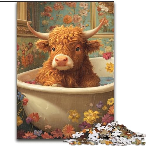 Puzzle für Erwachsene, 1000 Teile, Yak, für Kinder ab 14 Jahren Jedes Teil ist einzigartig – lustiges und herausforderndes Spiel für die ganze Familie Tolles Geschenk (Größe 26x38cm) von MLADSOEHK