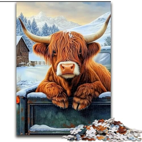 Puzzle für Erwachsene, 1000 Teile, Yak, geeignet für Kinder ab 14 Jahren, Lernspiele für zu Hause, DIY-Spielzeug, Kunstwerk, Geschenk (Größe 26x38cm) von MLADSOEHK