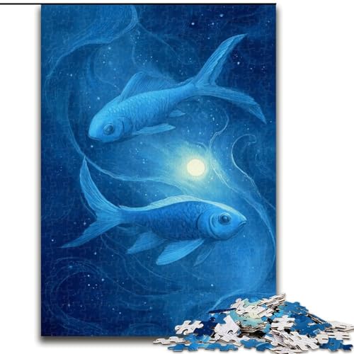 Puzzle für Erwachsene, 1000 Teile, Yin-Yang-Fisch, Lernspiele, Heimdekoration, ganze Familie (Größe 50x75cm) von MLADSOEHK