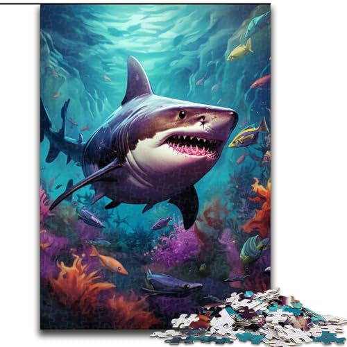 Puzzle für Erwachsene, 1000 Teile, bunter Hai, aus Holz, Kinder ab 14 Jahren, 50x75cm, Kunstwerk-Dekor, Intelligenzspielzeug für Indoor-Spiele mit der Familie Puzzle für Erwachsene, 1000 Teile, bunter Hai, aus Holz, Kinder ab 14 Jahren, 50x75cm, Kunstwerk-Dekor, Intelligenzspielzeug für Indoor-Spiele mit der Familie von MLADSOEHK