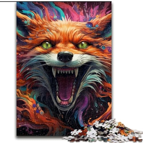 Puzzle für Erwachsene, 1000 Teile, bunter Kunstfuchs aus Holz, Kinder ab 14 Jahren, 50x75cm, Kunstwerk-Dekor, Intelligenzspielzeug für Indoor-Spiele mit der Familie Puzzle für Erwachsene, 1000 Teile, bunter Kunstfuchs aus Holz, Kinder ab 14 Jahren, 50x75cm, Kunstwerk-Dekor, Intelligenzspielzeug für Indoor-Spiele mit der Familie von MLADSOEHK