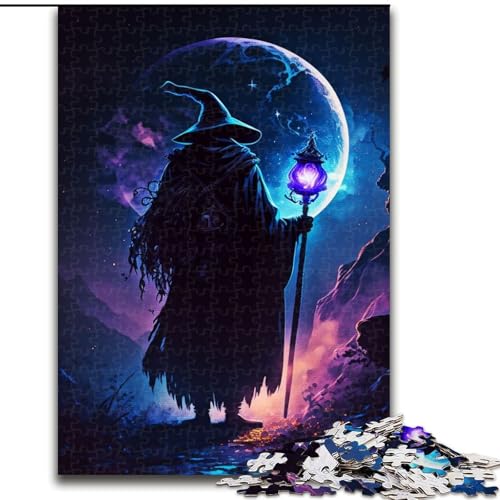 Puzzle für Erwachsene, 1000 Teile, dunkler Magier, Stressabbau, schwierige Herausforderung, Wichtelgeschenke für Kinder ab 14 Jahren (Größe 26x38cm) von MLADSOEHK