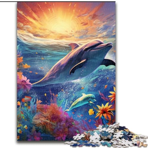 Puzzle für Erwachsene, 1000 Teile, farbenfroher Kunstdelfin aus Holz, für Teenager und Familienspaß – DIY-Denkspiel als Geschenk, 50x75cm, für interaktives Familienspiel Puzzle für Erwachsene, 1000 Teile, farbenfroher Kunstdelfin aus Holz, für Teenager und Familienspaß – DIY-Denkspiel als Geschenk, 50x75cm, für interaktives Familienspiel von MLADSOEHK
