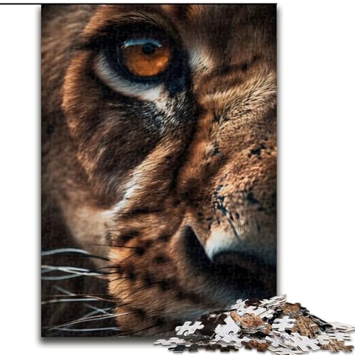 Puzzle für Erwachsene, 1000 Teile, faszinierendes Löwenauge-Makro, für Kinder ab 14 Jahren, Heimdekoration als Geschenk für die ganze Familie und Freunde (Größe 26x38cm) von MLADSOEHK