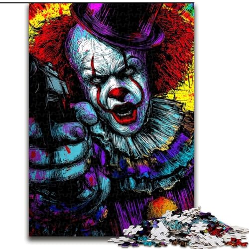 Puzzle für Erwachsene, 1000 Teile, geheimnisvoller Clown, Spielzeug, Lernspiele, Stressabbau, einzigartige Heimdekoration und Geschenke (Größe 26x38cm) von MLADSOEHK