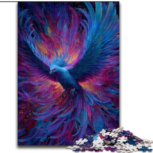 Puzzle für Erwachsene, 1000 Teile, geheimnisvoller Phönix, Stressabbau, schwierige Herausforderung, Wichtelgeschenke für Kinder ab 14 Jahren (Größe 50x75cm) von MLADSOEHK
