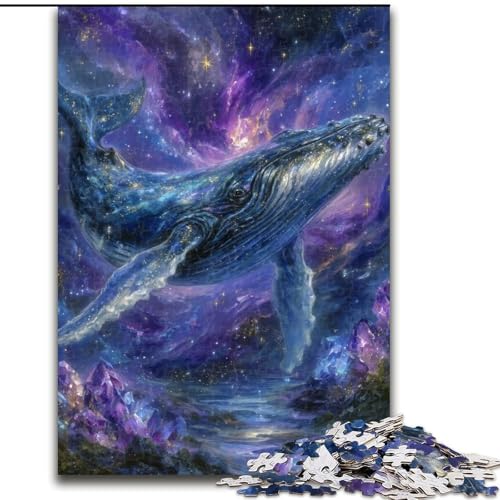 Puzzle für Erwachsene, 1000 Teile, geheimnisvoller Wal, Stressabbau, schwierige Herausforderung, Wichtelgeschenke für Kinder ab 14 Jahren (Größe 50x75cm) von MLADSOEHK