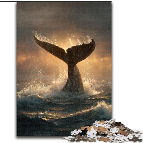 Puzzle für Erwachsene, 1000 Teile, geheimnisvoller Wal, hilft dem Gehirn, süchtig machendes Spielzeug zu trainieren, um Geduld zu fördern, perfekte Dekoration (Größe 26x38cm) von MLADSOEHK