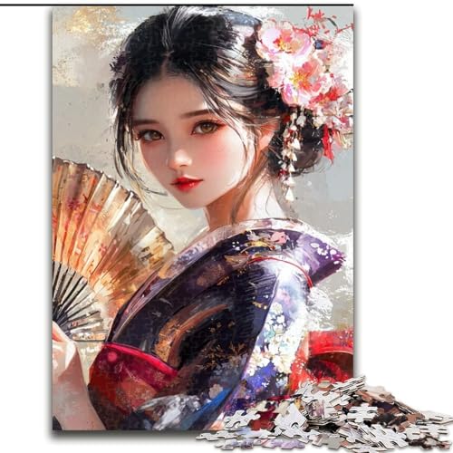 Puzzle für Erwachsene, 1000 Teile, japanische Geisha, Lernspiele, Heimdekoration, ganze Familie (Größe 50x75cm) von MLADSOEHK