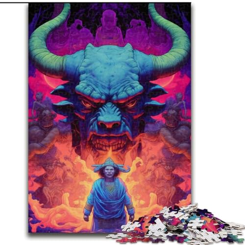 Puzzle für Erwachsene, 1000 Teile, psychedelisches Ochsen-Puzzle, anspruchsvolles Denkspiel, Familienaktivität, Heimdekoration, (Größe: 26x38cm) von MLADSOEHK