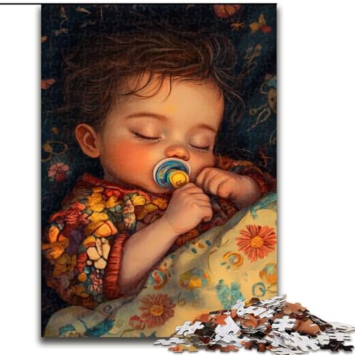 Puzzle für Erwachsene, 1000 Teile, schlafendes Kind, Stressabbau, schwierige Herausforderung, Wichtelgeschenke für Kinder ab 14 Jahren (Größe 50x75cm) von MLADSOEHK